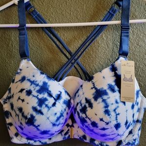 NWT Cacique Plunge Push-up Racerback 40D Cotton Boost Plunge Lane Bryant